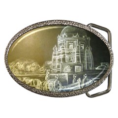 Thunder Monochrome  Belt Buckle (oval) by Luxuryprints