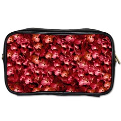 Warm Floral Collage Print Travel Toiletry Bag (two Sides) by dflcprints