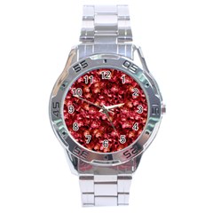 Warm Floral Collage Print Stainless Steel Watch by dflcprints