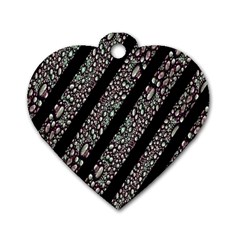 Organic Texture Stripe Pattern Dog Tag Heart (one Sided)  by dflcprints