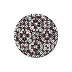 Modern Floral Geometric Pattern Magnet 3  (round) by dflcprints