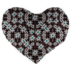 Modern Floral Geometric Pattern 19  Premium Heart Shape Cushion