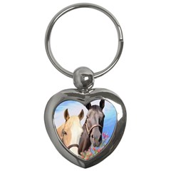 Miwok Horses Key Chain (heart) by JulianneOsoske