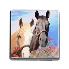 Miwok Horses Memory Card Reader With Storage (square) by JulianneOsoske