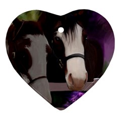 Two Horses Heart Ornament