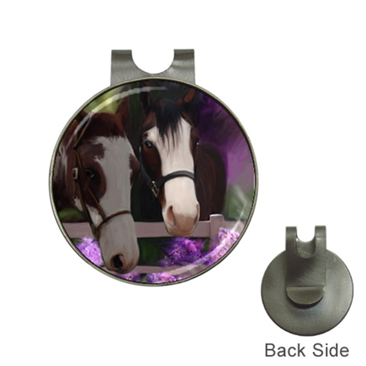 Two Horses Hat Clip with Golf Ball Marker