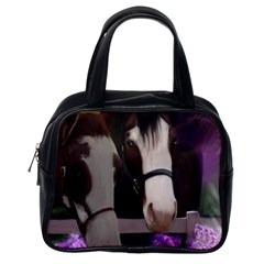 Two Horses Classic Handbag (one Side) by JulianneOsoske