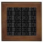 Black and White Tribal  Framed Ceramic Tile Front