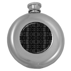 Black and White Tribal  Hip Flask (Round)