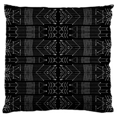 Black and White Tribal  Large Flano Cushion Case (One Side)