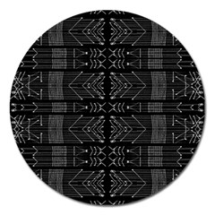 Black And White Tribal  Magnet 5  (round) by dflcprints