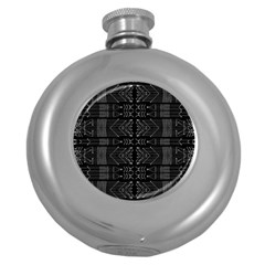 Black And White Tribal  Hip Flask (round) by dflcprints