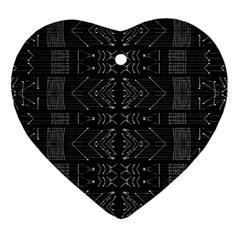 Black And White Tribal  Heart Ornament (two Sides) by dflcprints