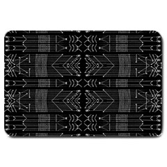 Black And White Tribal  Large Door Mat by dflcprints