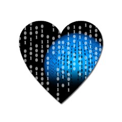 Binary Rain Magnet (heart) by StuffOrSomething