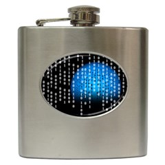 Binary Rain Hip Flask