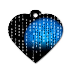 Binary Rain Dog Tag Heart (One Sided) 