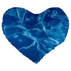 Water  Large 19  Premium Heart Shape Cushion by vanessagf
