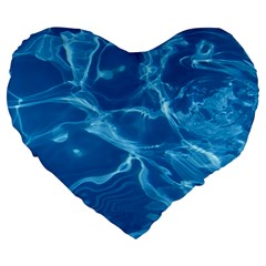 Water  Large 19  Premium Flano Heart Shape Cushion by vanessagf