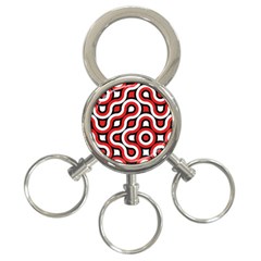 Waves And Circles 3-ring Key Chain by LalyLauraFLM