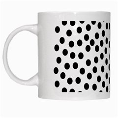 Black Polka Dots White Coffee Mug by Justbyjuliestore