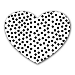 Black Polka Dots Mouse Pad (heart) by Justbyjuliestore