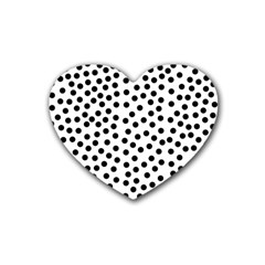 Black Polka Dots Drink Coasters (heart) by Justbyjuliestore