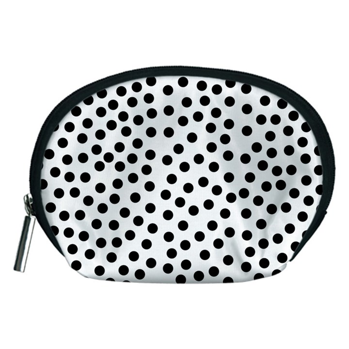 Black Polka Dots Accessory Pouch (Medium)