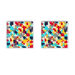 Colorful Shapes Cufflinks (square) by LalyLauraFLM