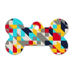 Colorful Shapes Dog Tag Bone (two Sides)