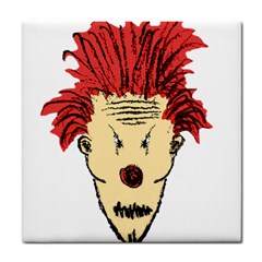 Evil Clown Hand Draw Illustration Ceramic Tile by dflcprints