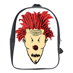 Evil Clown Hand Draw Illustration School Bag (xl) by dflcprints