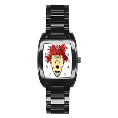 Evil Clown Hand Draw Illustration Stainless Steel Barrel Watch by dflcprints