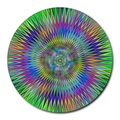 Hypnotic Star Burst Fractal 8  Mouse Pad (round) by StuffOrSomething