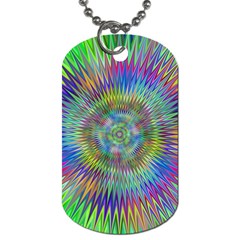 Hypnotic Star Burst Fractal Dog Tag (two-sided)  by StuffOrSomething