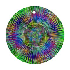 Hypnotic Star Burst Fractal Round Ornament (two Sides) by StuffOrSomething