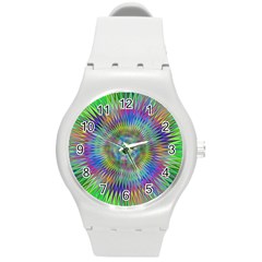 Hypnotic Star Burst Fractal Plastic Sport Watch (medium) by StuffOrSomething