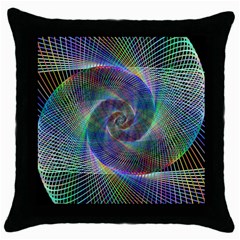 Psychedelic Spiral Black Throw Pillow Case by StuffOrSomething