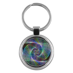 Psychedelic Spiral Key Chain (round) by StuffOrSomething