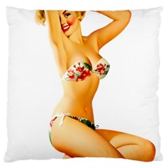 Sexy Bikini Pinup Large Flano Cushion Case (one Side) by TheWowFactor