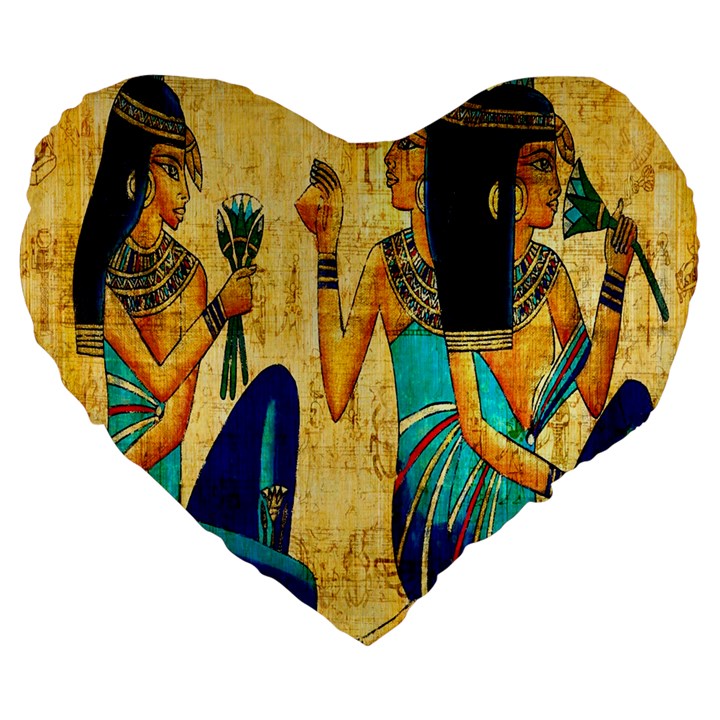 Egyptian Queens Large 19  Premium Heart Shape Cushion