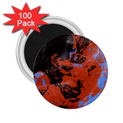 Orange Blue Black Texture 2 25  Magnet (100 Pack)  by LalyLauraFLM