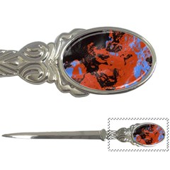 Orange Blue Black Texture Letter Opener by LalyLauraFLM