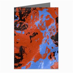 Orange Blue Black Texture Greeting Cards (pkg Of 8) by LalyLauraFLM