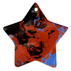 Orange Blue Black Texture Star Ornament (two Sides) by LalyLauraFLM