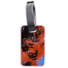 Orange Blue Black Texture Luggage Tag (two Sides) by LalyLauraFLM