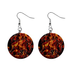 On Fire Print Mini Button Earrings by dflcprintsclothing