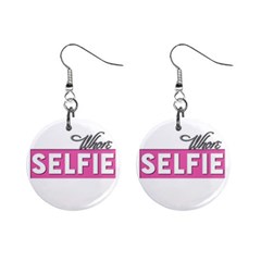 Selfie Whore Mini Button Earrings