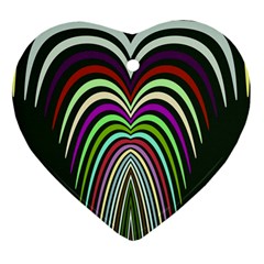 Symmetric Waves Heart Ornament (two Sides) by LalyLauraFLM