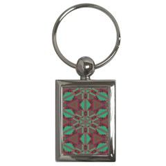 Green Tribal Star Key Chain (rectangle) by LalyLauraFLM